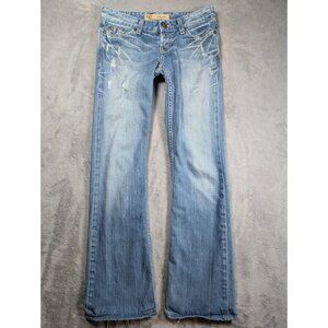 BKE Madison Jeans Womens Size 28 Waist Low Rise Distressed Flare Stretch